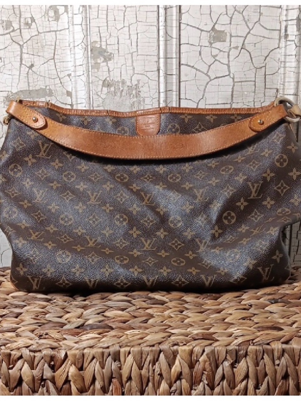 Louis Vuitton Brown Monogram Canvas with Tan Leather Trim